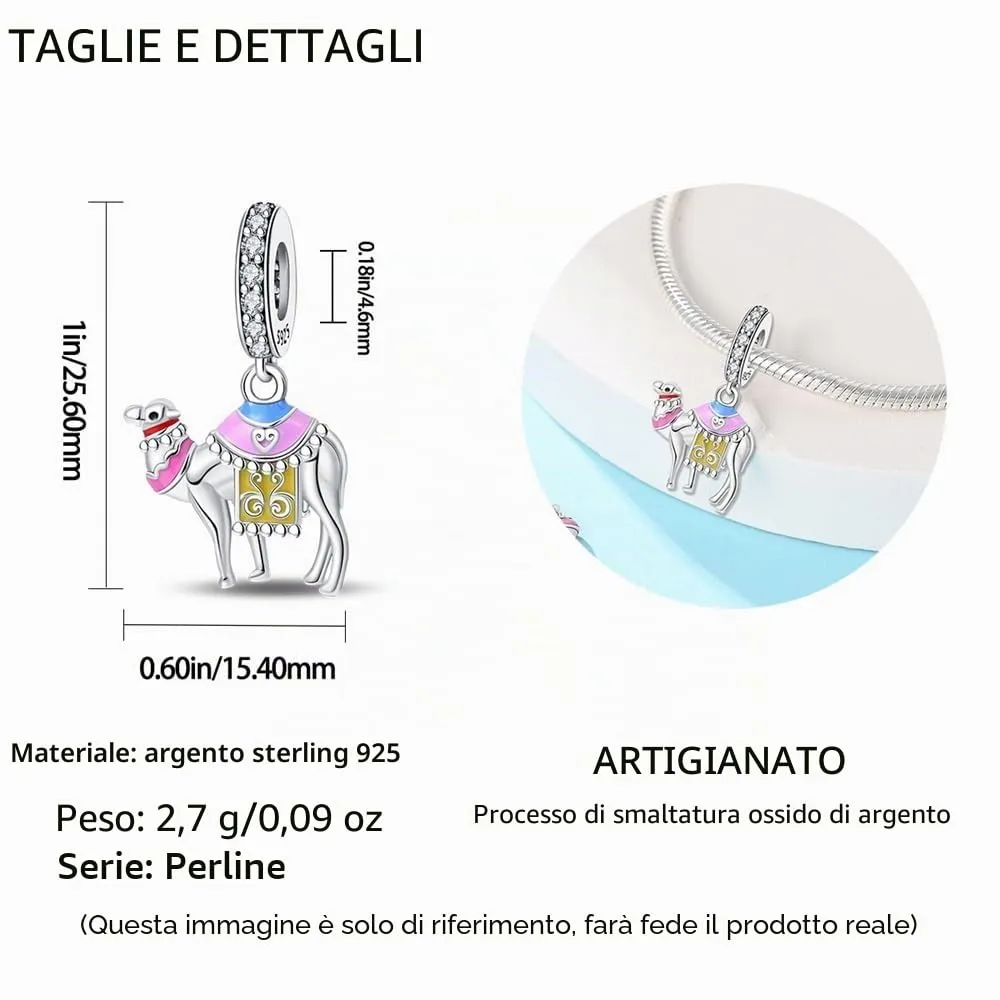 TINSLO Bead Charm Argento Sterling 925 con Cubic Zirconia per Braccialetti e Collane Europei - immagine 5