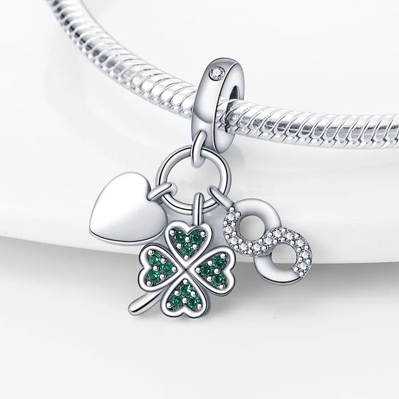 TINSLO Bead Charm in Argento Sterling 925 con Cubic Zirconia per Braccialetti e Collane Pandora e Europei - immagine 2