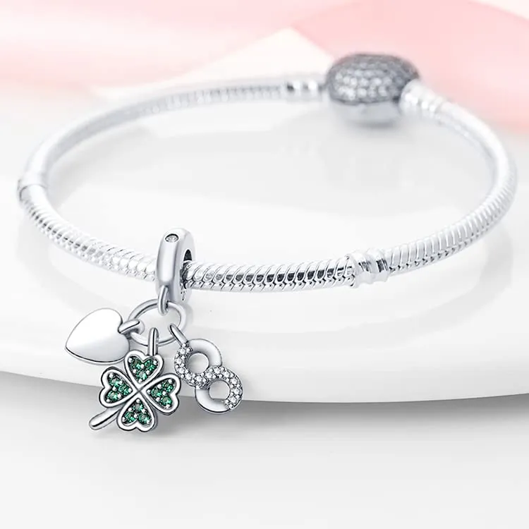 TINSLO Bead Charm in Argento Sterling 925 con Cubic Zirconia per Braccialetti e Collane Pandora e Europei - immagine 3