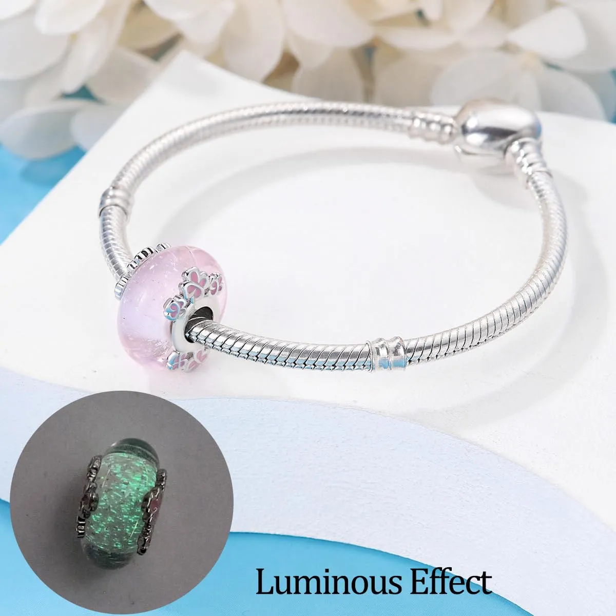 TINSLO Bead Charm in Argento Sterling 925 con Cubic Zirconia per Braccialetti e Collane Europee - immagine 3