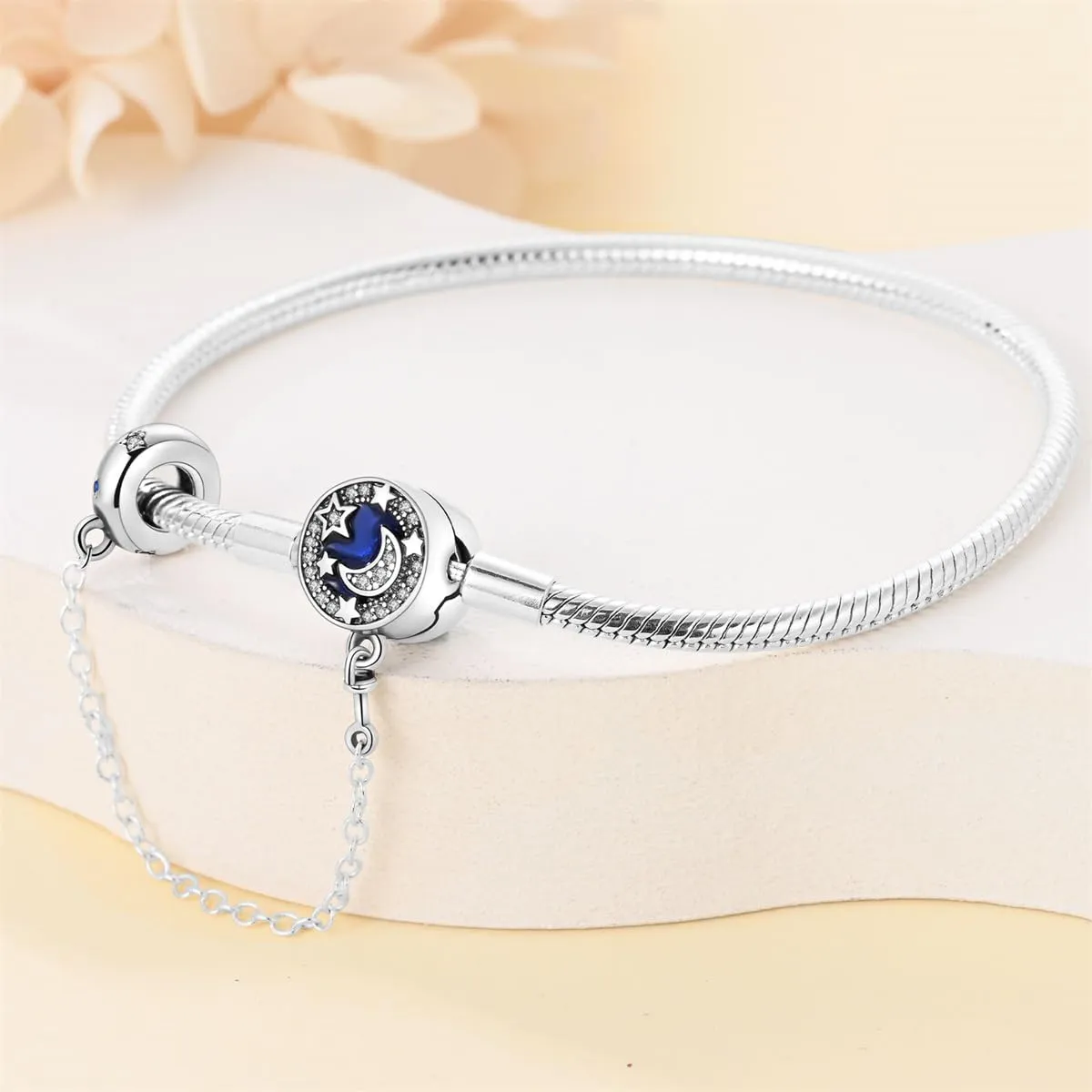 KUNSIR Moments Bracciale Donna in Argento Sterling 925 Snake, Compatibile con Pandora, 18cm - immagine 3