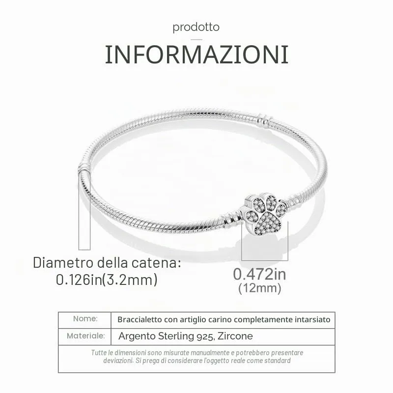 KUNSIR Bracciale Snake in Argento Sterling 925 per Ciondoli, Compatibile con Pandora, 20cm - immagine 6