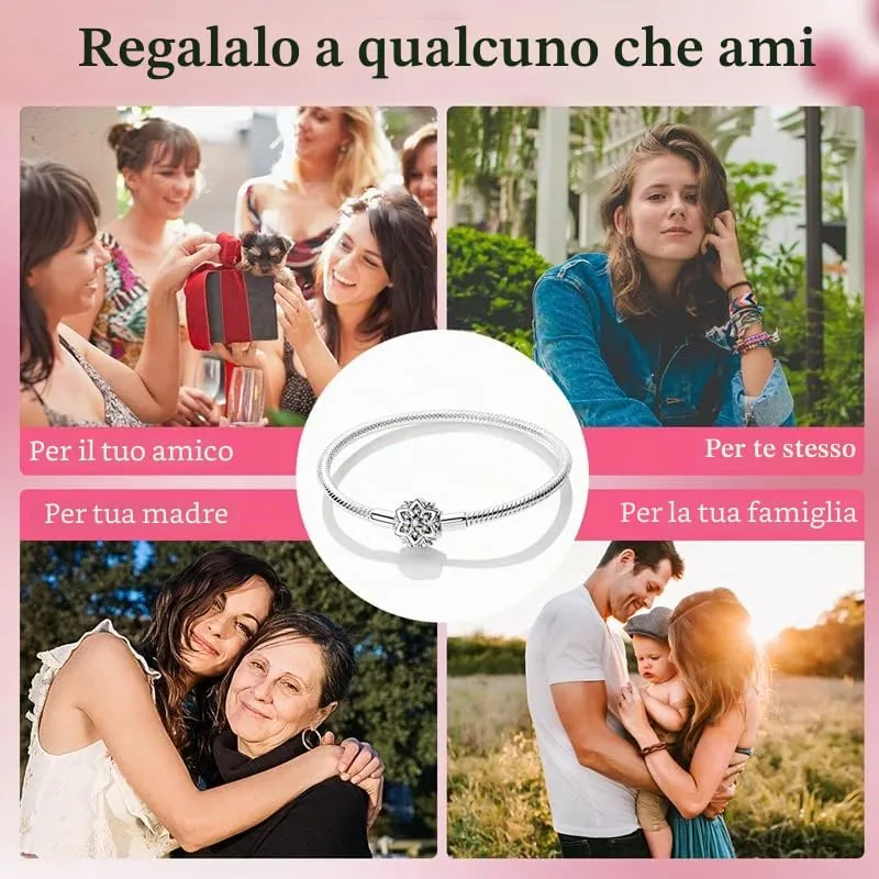 KUNSIR Moments Bracciale Donna in Argento Sterling 925 Snake, Compatibile con Pandora, 18cm - immagine 8