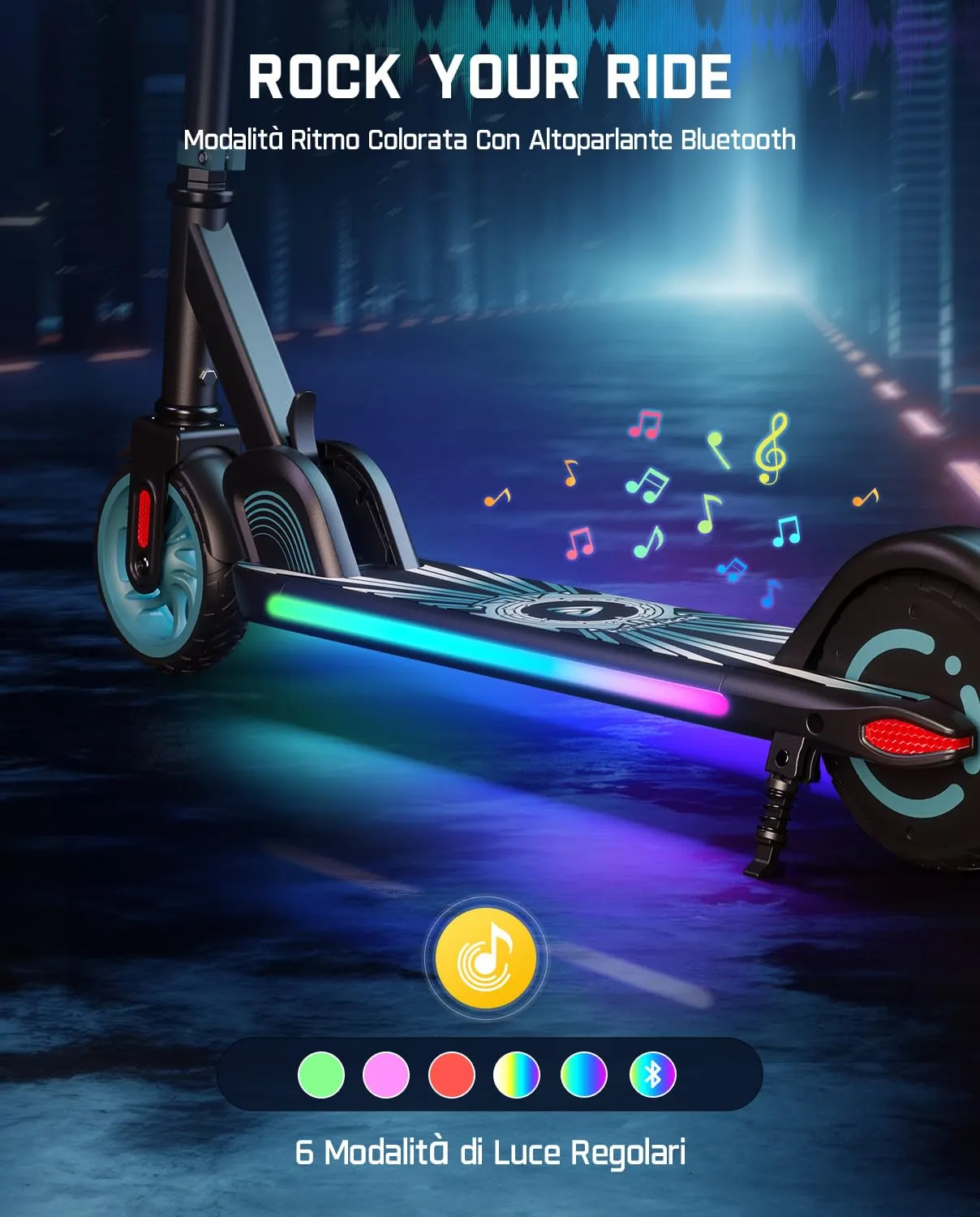 FanttikRide C9 Apex Monopattino Elettrico per Bambini, 8/13/16 km/h, Blu - immagine 3