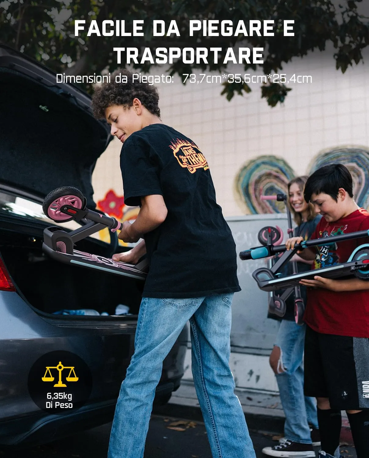 FanttikRide C9 Apex Monopattino Elettrico per Bambini, 8/13/16 km/h, Blu - immagine 6