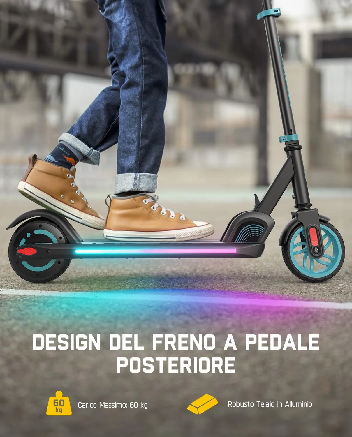 FanttikRide C9 Apex Monopattino Elettrico per Bambini, 8/13/16 km/h, Blu - immagine 7