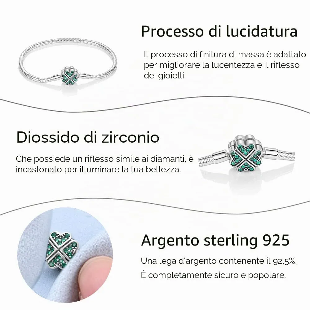 KUNSIR Moments Bracciale Donna in Argento Sterling 925 Snake, Compatibile con Pandora, 17cm - immagine 4