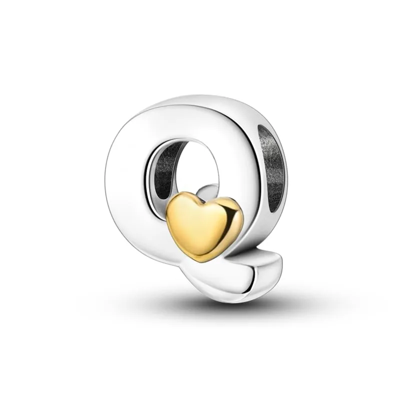 TINSLO Bead Charm Lettere in Argento Sterling 925 con Cubic Zirconia, Compatibile con Braccialetti e Collane Pandora e Europei - immagine 1