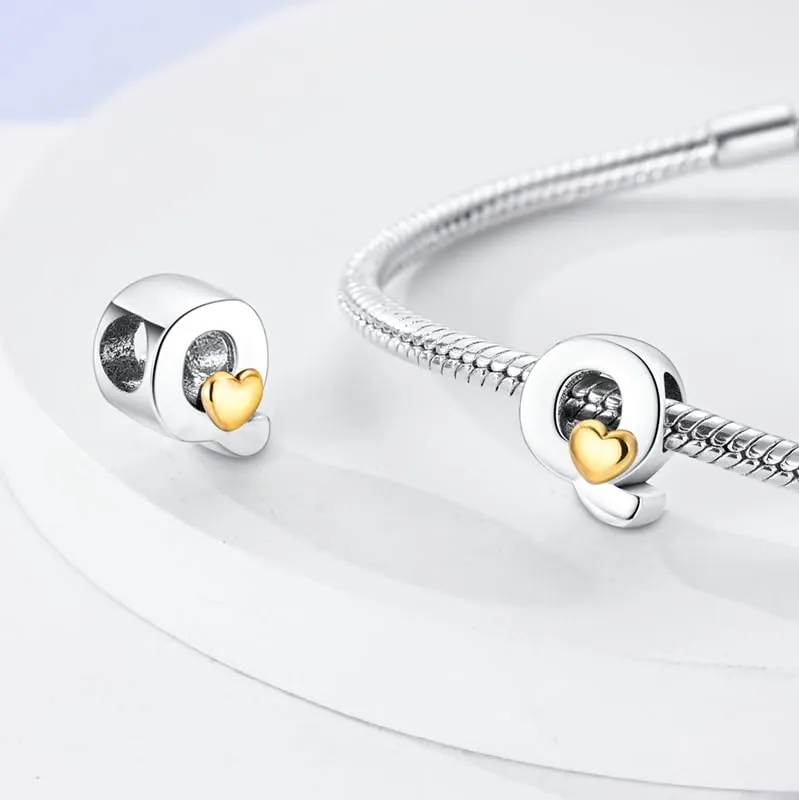 TINSLO Bead Charm Lettere in Argento Sterling 925 con Cubic Zirconia, Compatibile con Braccialetti e Collane Pandora e Europei - immagine 2