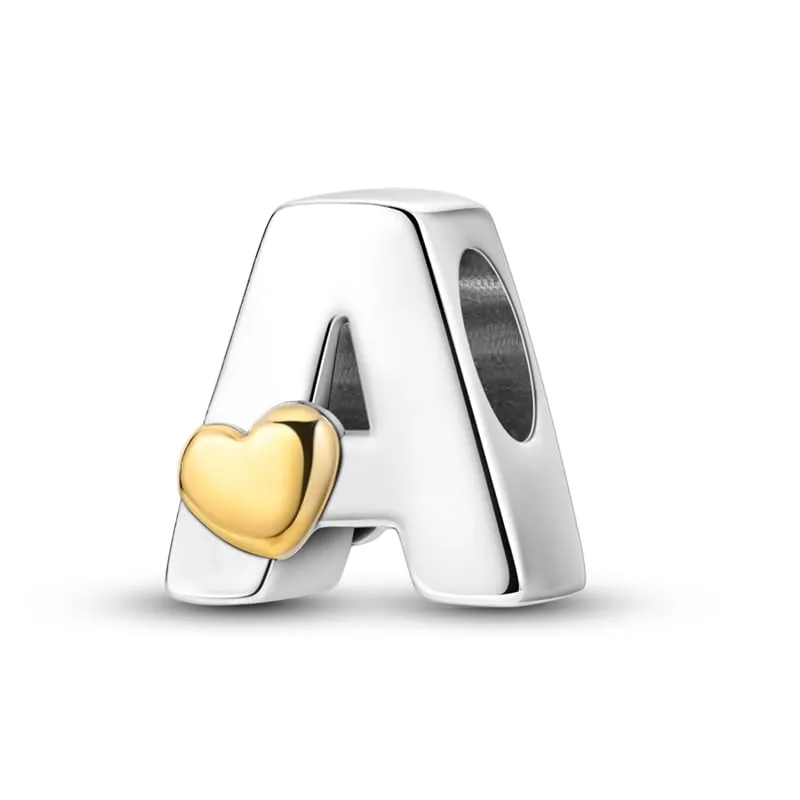 TINSLO Bead Charm Lettere in Argento Sterling 925 con Cubic Zirconia per Braccialetti e Collane Europei - immagine 1