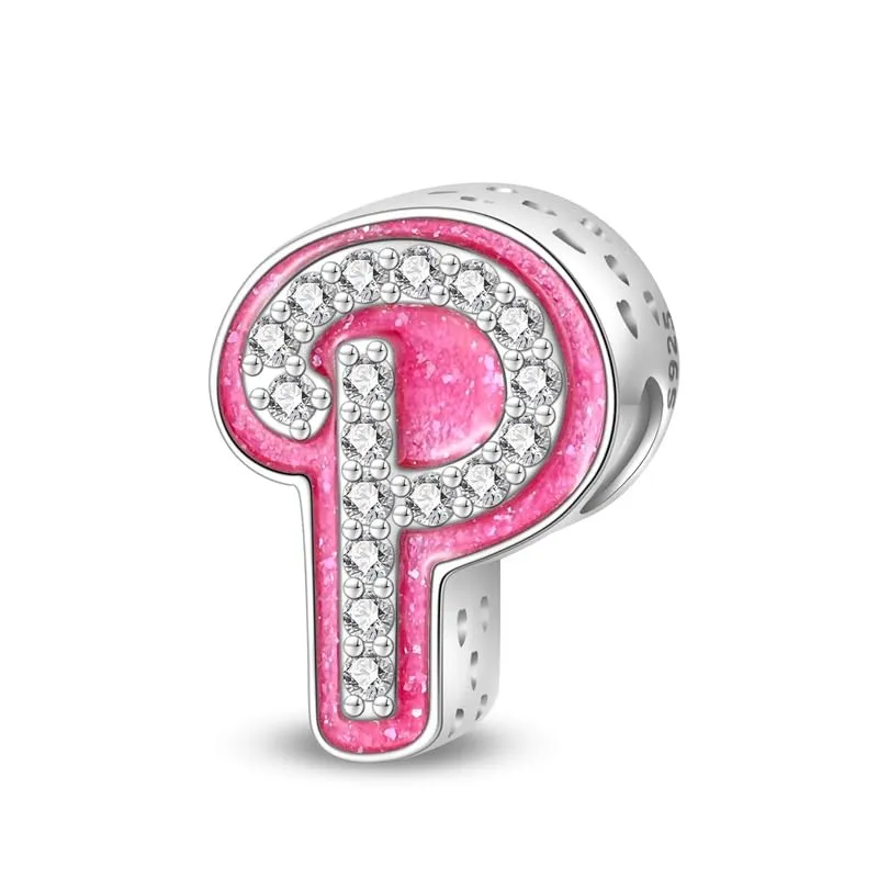 TINSLO Bead Charm Lettere in Argento Sterling 925 con Cubic Zirconia, Compatibile con Braccialetti e Collane Europei e Pandora - immagine 1