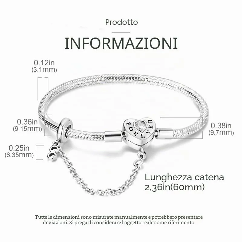 KUNSIR Moments Bracciale Snake in Argento Sterling 925 per Ciondolo Compatibile con Pandora, 20cm - immagine 5