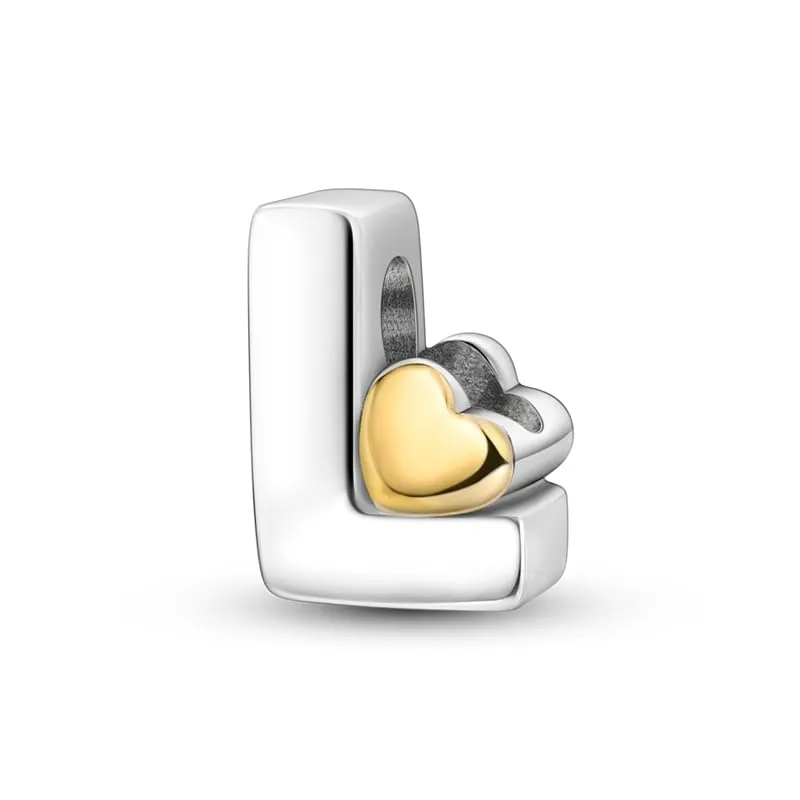 TINSLO Bead Charm Argento Sterling 925 con Lettere e Cubic Zirconia per Braccialetti e Collane europei - immagine 1