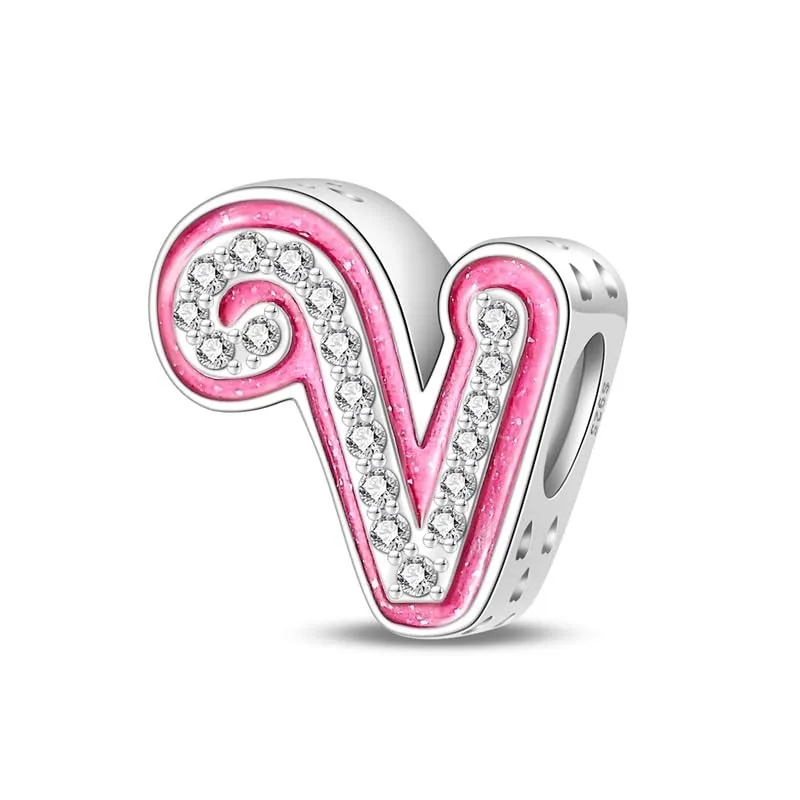TINSLO Bead Charm Lettere in Argento Sterling 925 con Cubic Zirconia per Braccialetti e Collane European Style - immagine 1