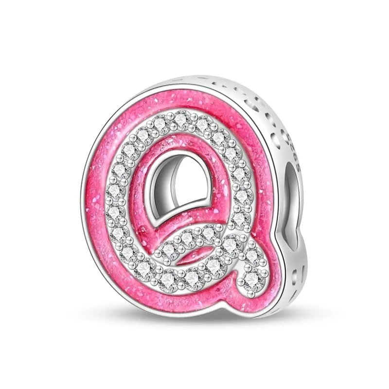 TINSLO Bead Charm Lettere in Argento Sterling 925 con Cubic Zirconia per Braccialetti e Collane Europee - immagine 1
