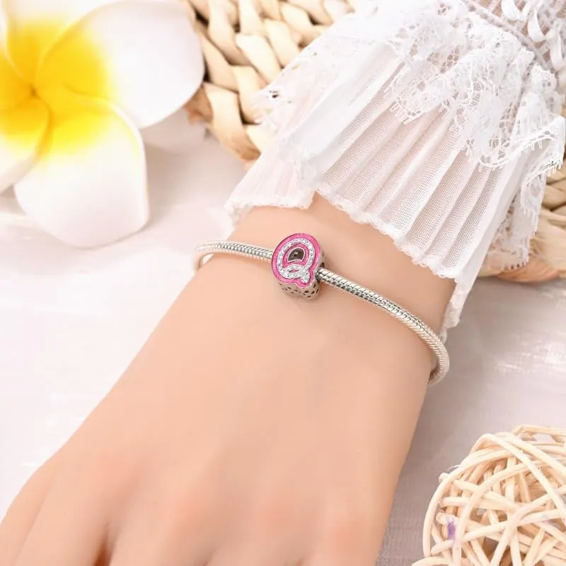 TINSLO Bead Charm Lettere in Argento Sterling 925 con Cubic Zirconia per Braccialetti e Collane Europee - immagine 4