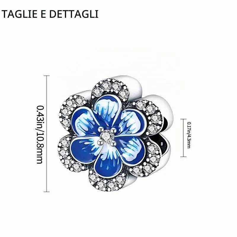 TINSLO Bead Charm in Argento Sterling 925 con Cubic Zirconia, Compatibile con Braccialetti e Collane Europei - immagine 6