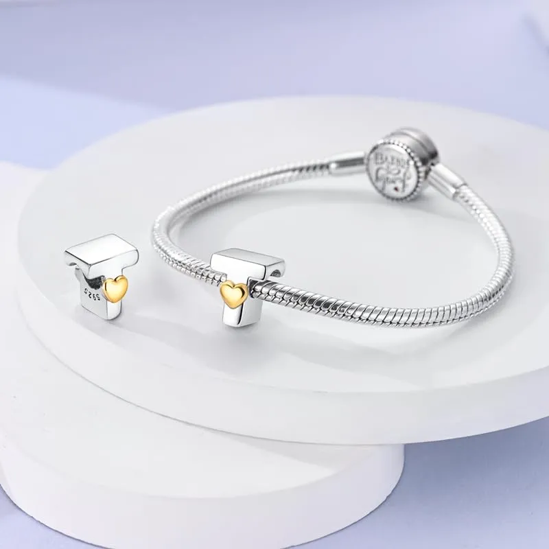 TINSLO Bead Charm in Argento Sterling 925 con Lettere e Cubic Zirconia, Compatibile con Braccialetti e Collane Europee - immagine 3