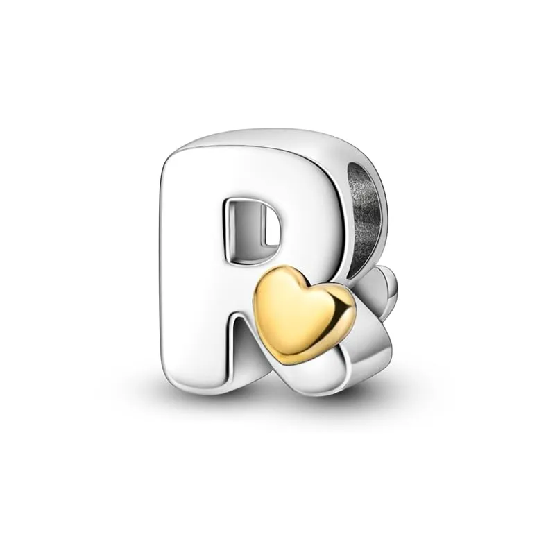 TINSLO Bead Charm Lettere in Argento Sterling 925 con Cubic Zirconia, Compatibile con Braccialetti e Collane Europee - immagine 1