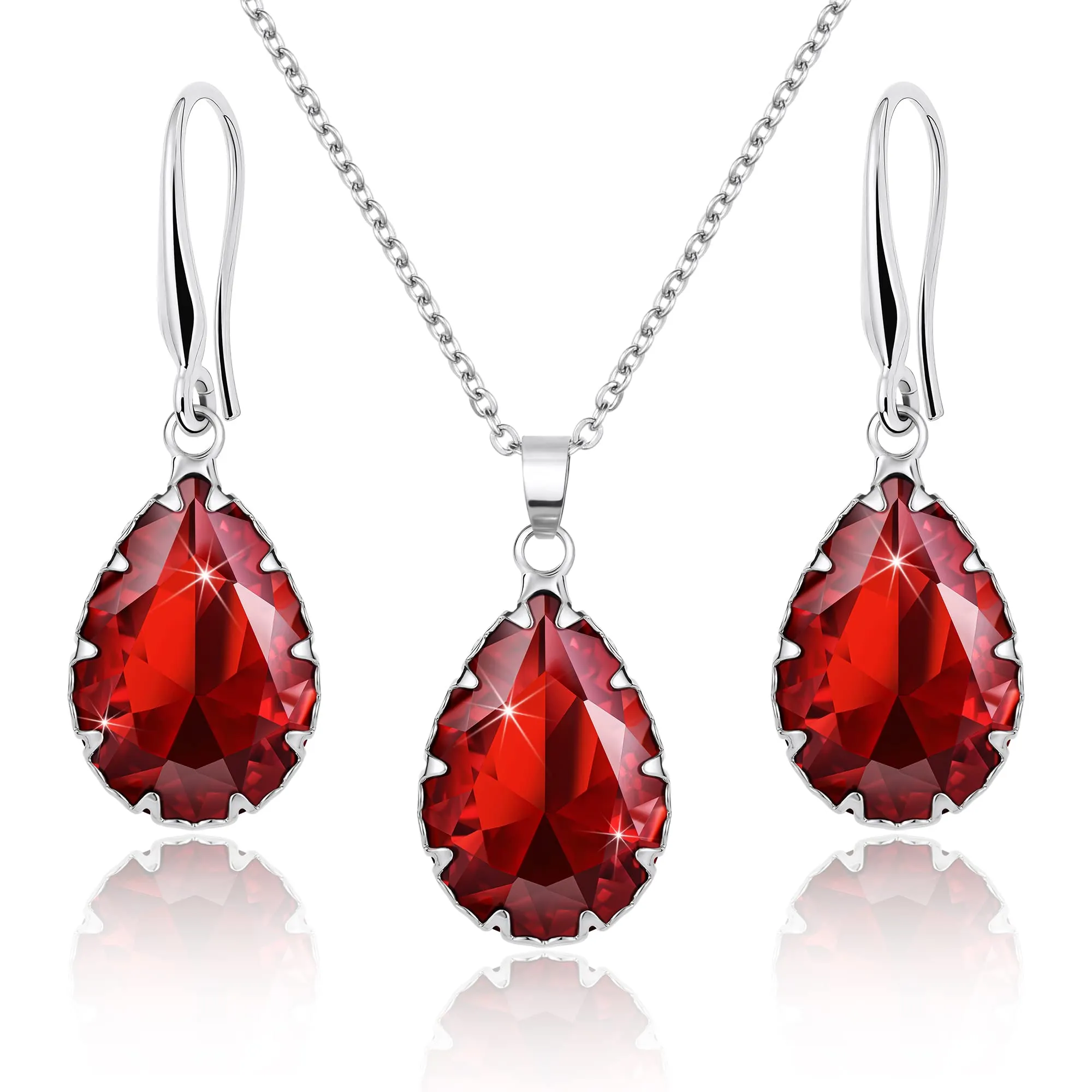 Linawe Set di Gioielli da Sposa con Collana e Orecchini Pendenti - immagine 1