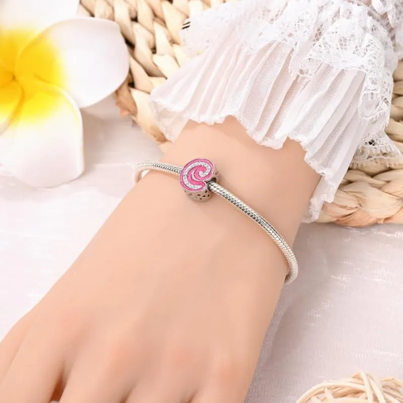TINSLO Bead Charm Lettere in Argento Sterling 925 con Cubic Zirconia per Braccialetti e Collane Europee - immagine 4