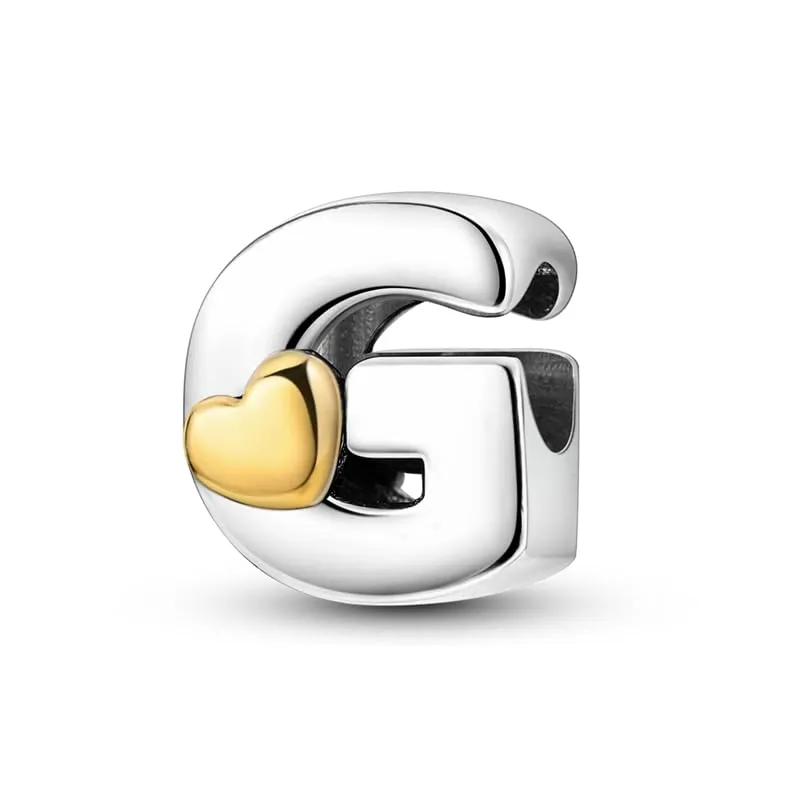 TINSLO Bead Charm Lettere in Argento Sterling 925 con Cubic Zirconia, Compatibile con Braccialetti e Collane Pandora e Europei - immagine 1