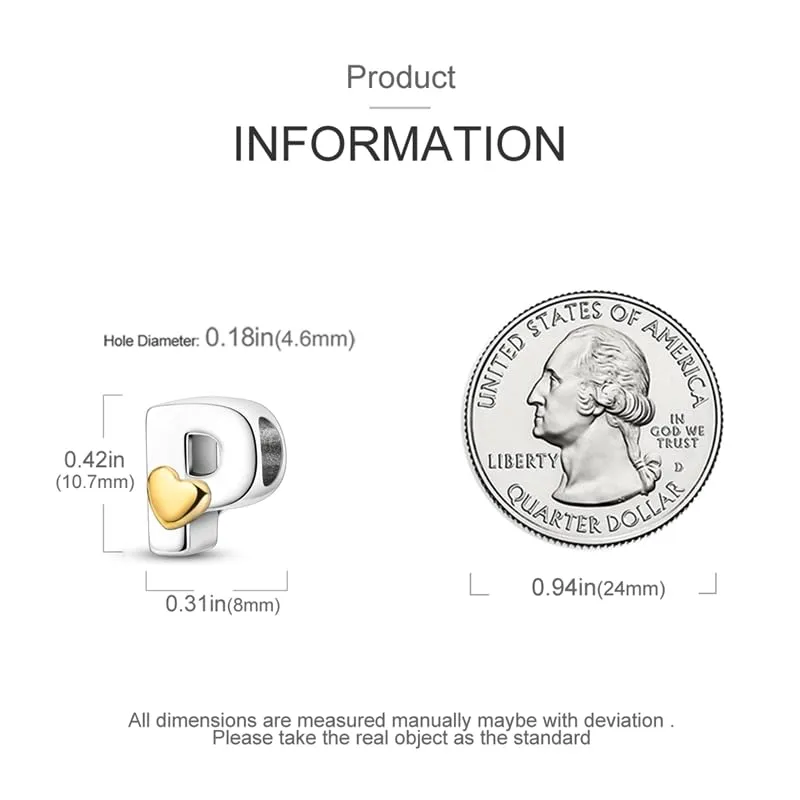 TINSLO Bead Charm Argento Sterling 925 con Lettere e Cubic Zirconia per Braccialetti e Collane Europee - immagine 5