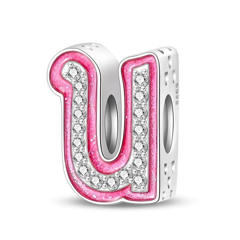 TINSLO Bead Charm Lettere in Argento Sterling 925 con Cubic Zirconia per Braccialetti e Collane Europee - immagine 1