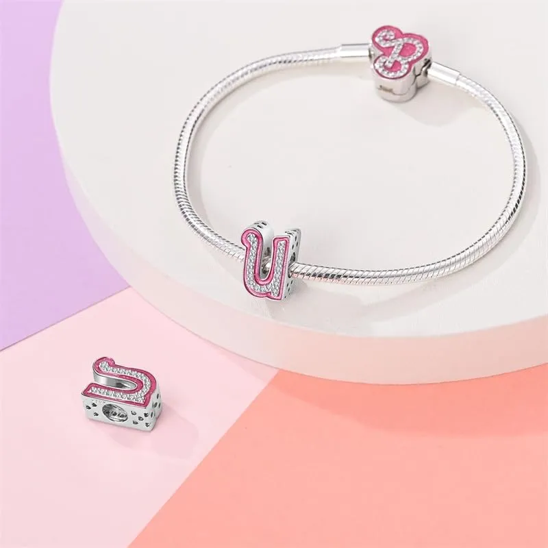 TINSLO Bead Charm Lettere in Argento Sterling 925 con Cubic Zirconia per Braccialetti e Collane Europee - immagine 3