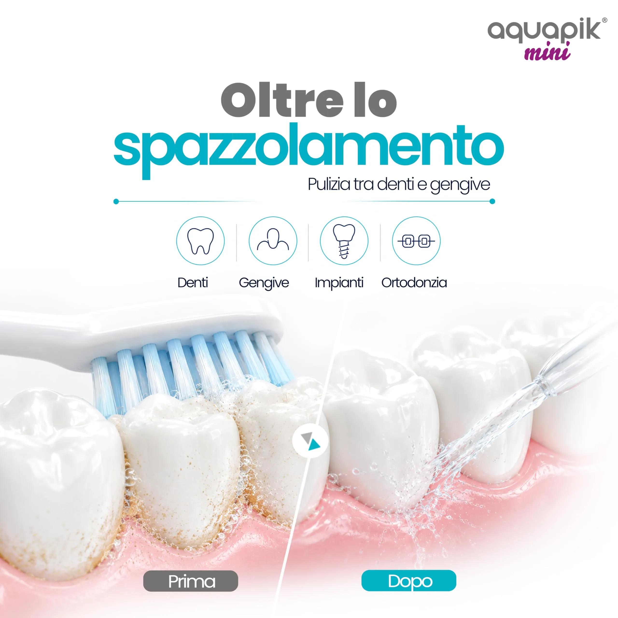 Boston Tech Aquapik Mini Idropulsore Dentale Portatile 200ml USB-C 3 Modalità IPX8 - immagine 2