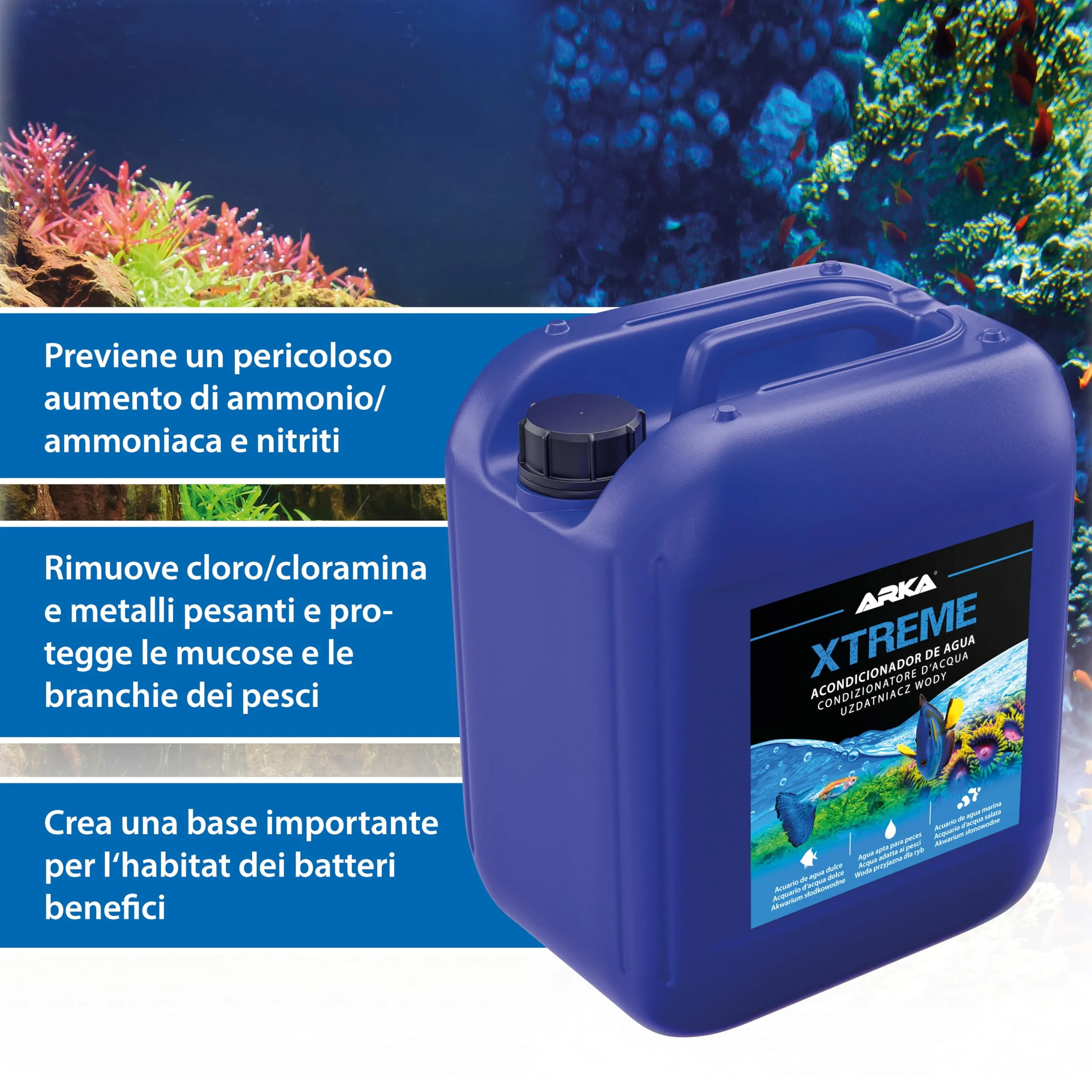 ARKA Xtreme Anticloro Biocondizionatore Acqua Acquario 5000 ml - immagine 3