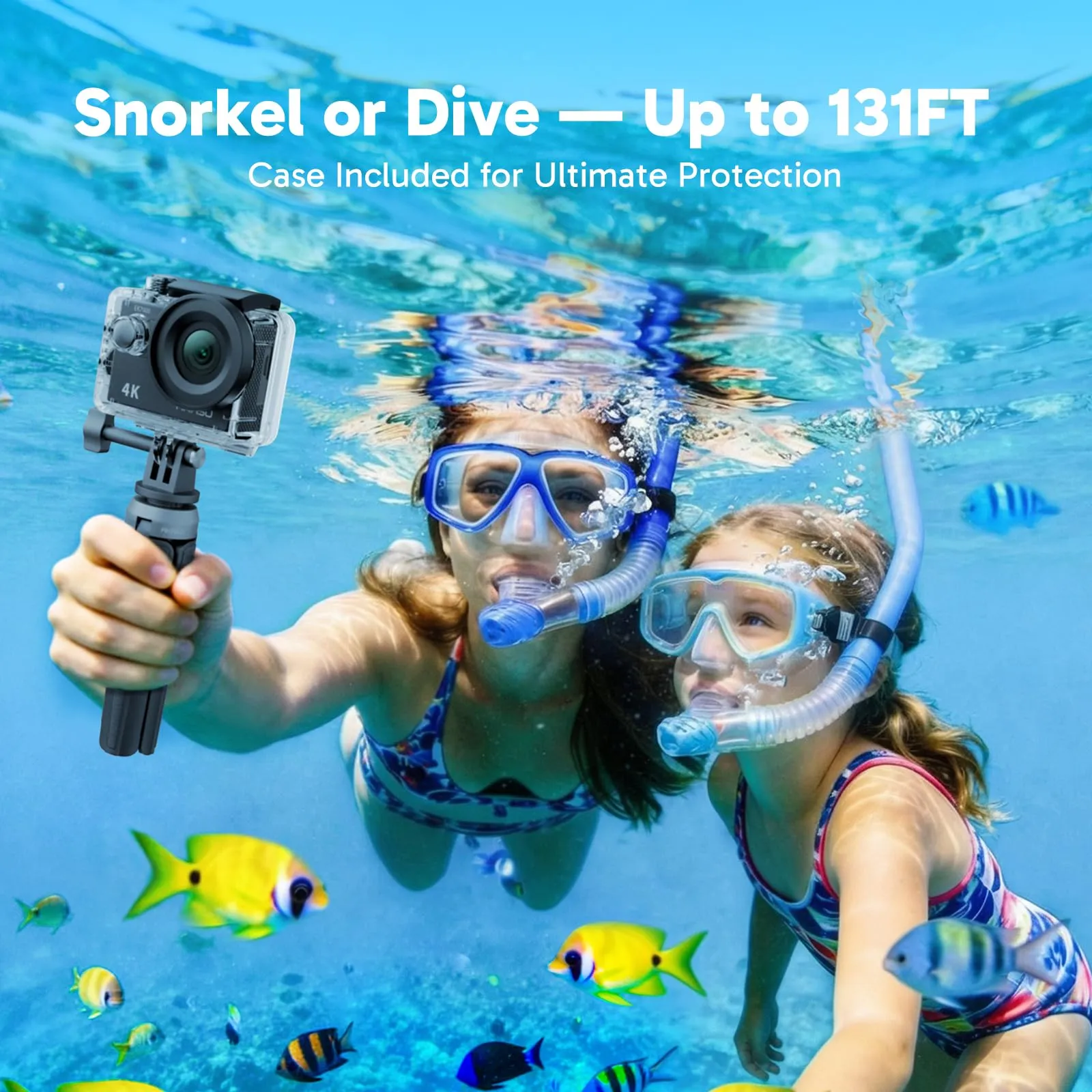 AKASO EK7000 Action Cam 4K 30FPS con Treppiede Selfie e Custodia - immagine 3