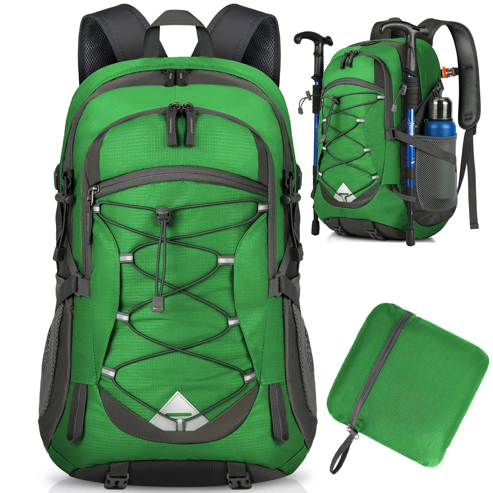 IGOLUMON Zaino Trekking 40 Litri Ultraleggero Pieghevole Impermeabile con Strisce Riflettenti - immagine 1