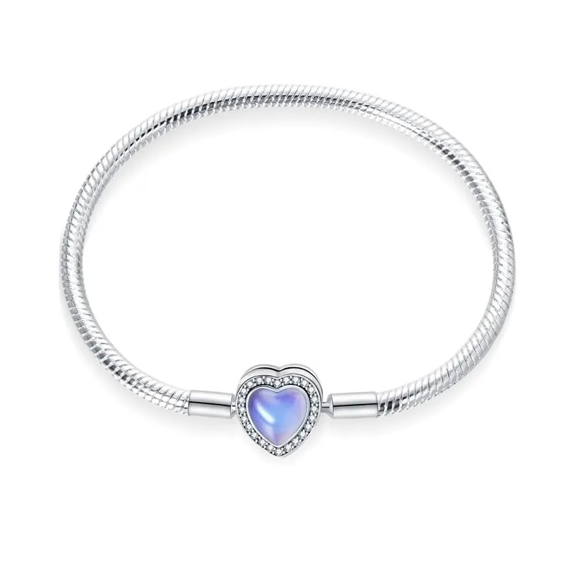 KUNSIR Moments Bracciale Donna Snake in Argento Sterling 925 Compatibile con Pandora 17cm - immagine 4