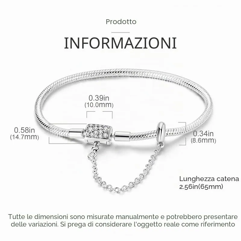 KUNSIR Moments Bracciale Snake in Argento Sterling 925 per Ciondoli Compatibile con Pandora - immagine 5