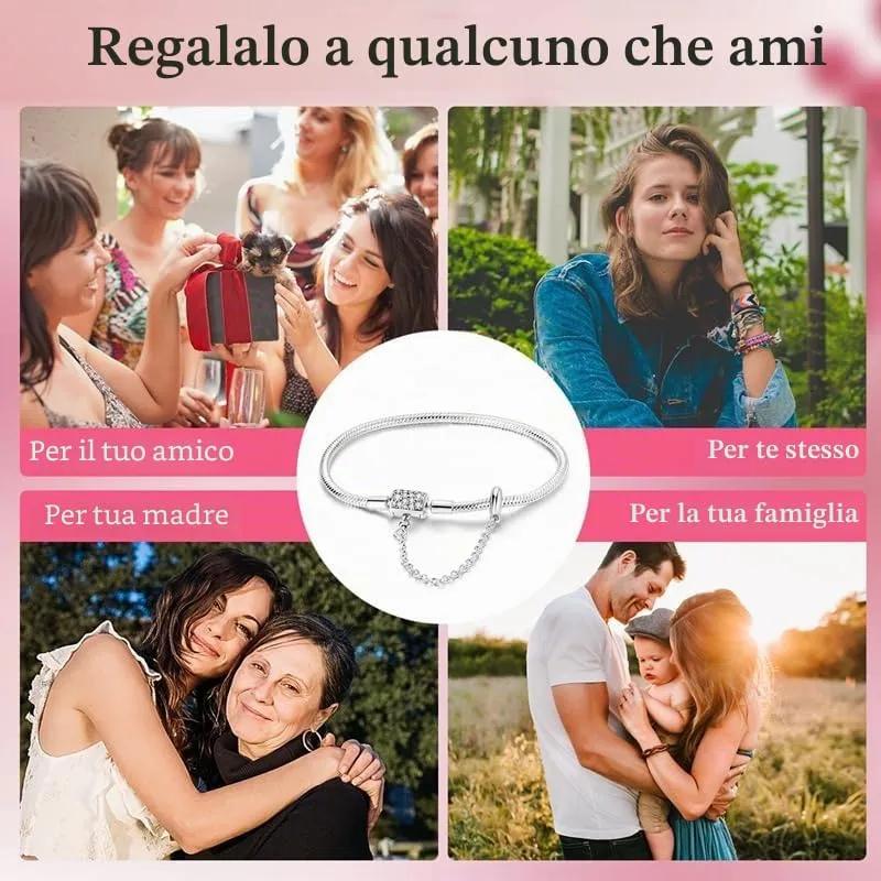 KUNSIR Moments Bracciale Snake in Argento Sterling 925 per Ciondoli Compatibile con Pandora - immagine 7