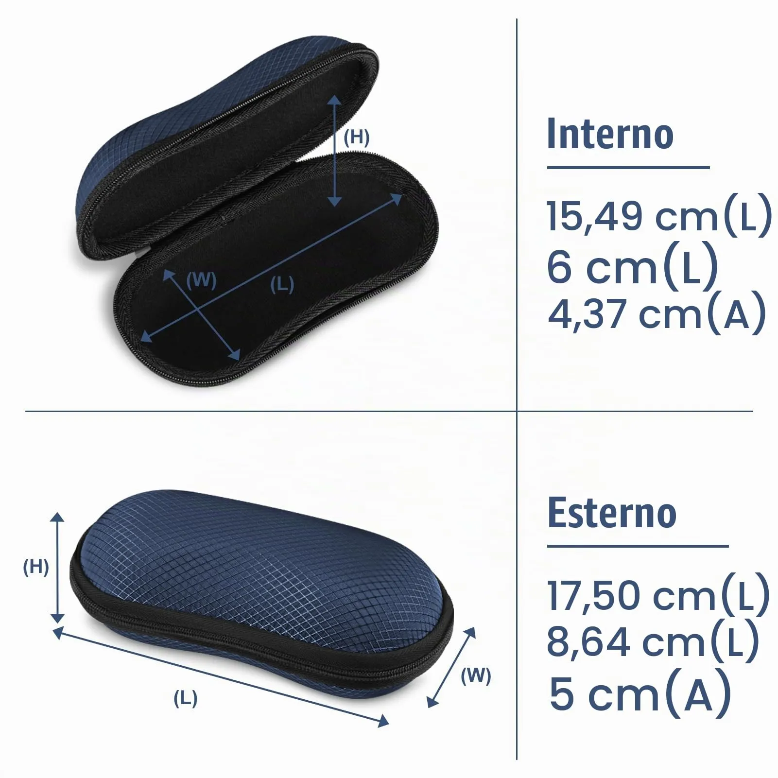 FINTIE Custodia Occhiali Rigida in EVA Blu Scuro - AGSB202US - immagine 3