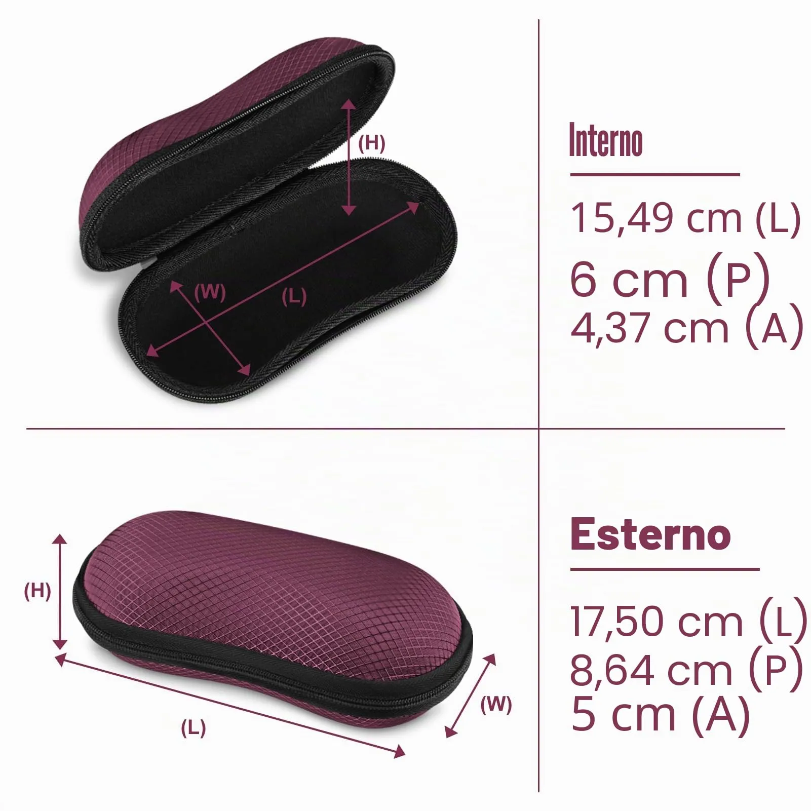 FINTIE Custodia Rigida per Occhiali da Sole e Vista, EVA, Viola Scuro - immagine 3