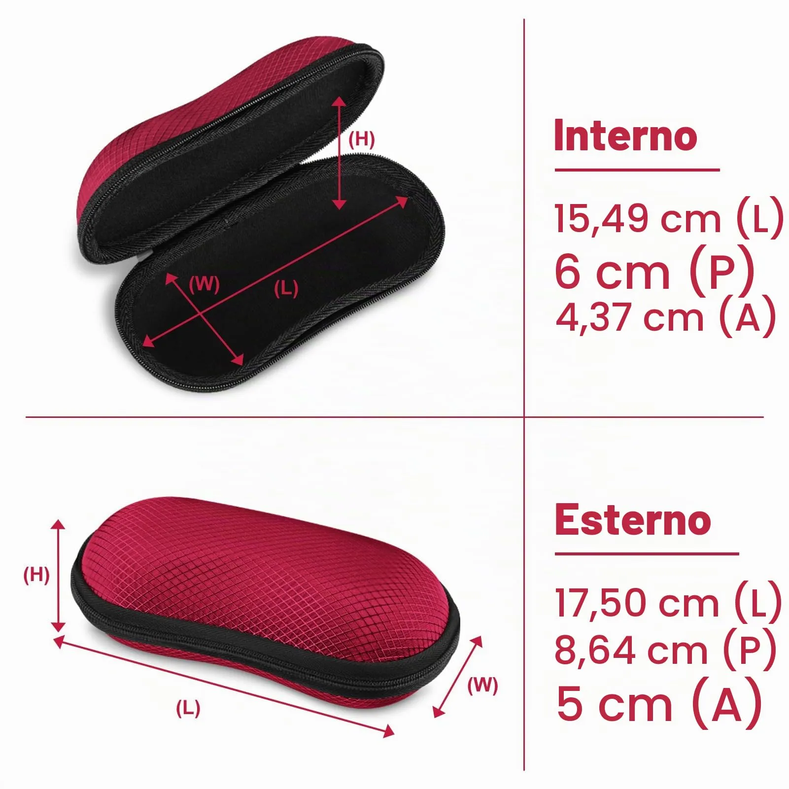 FINTIE Custodia Occhiali Rigida in EVA, Rosso, Taglia Unica - immagine 3