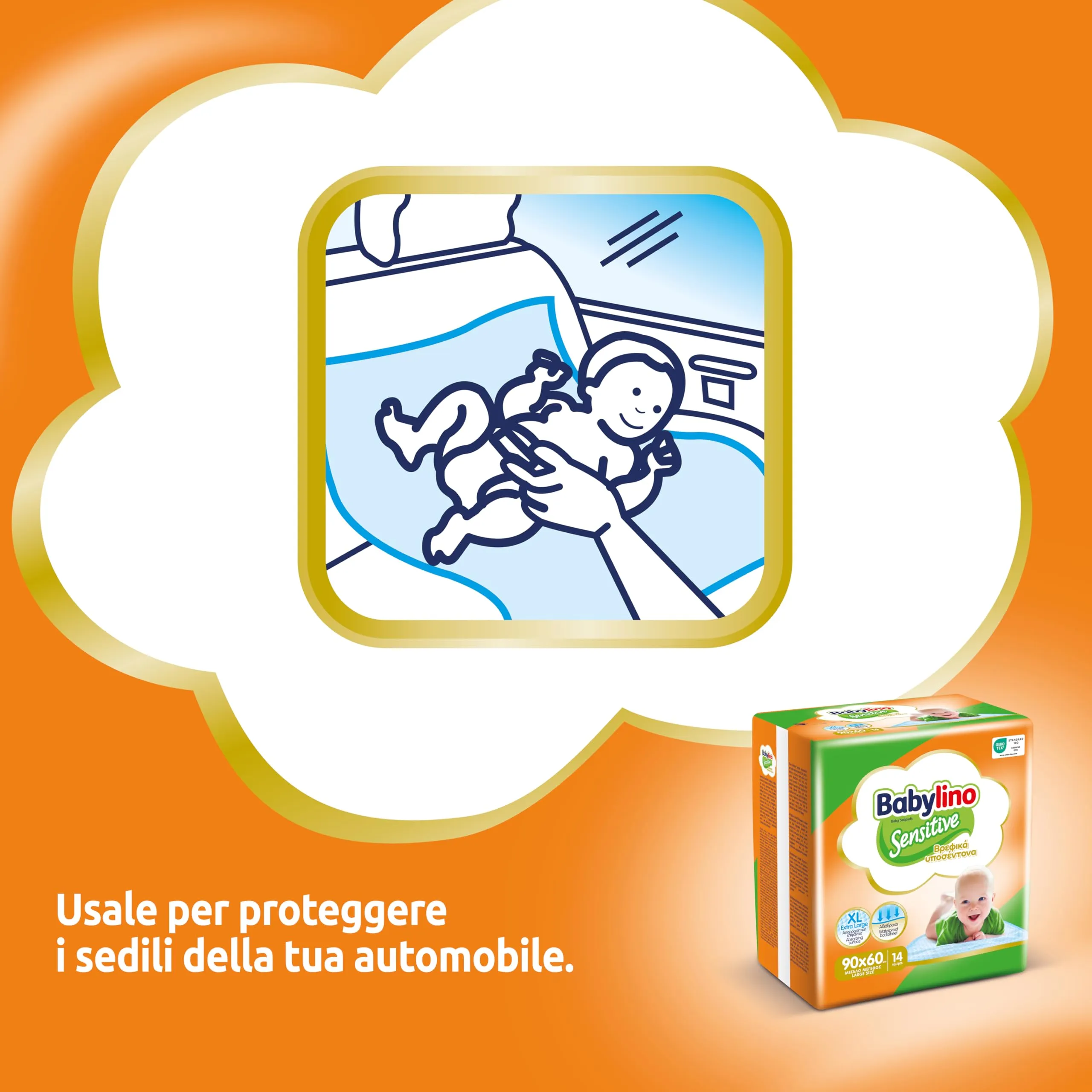 Babylino Sensitive Teli Cambio 90x60cm, 56 Unità - immagine 4