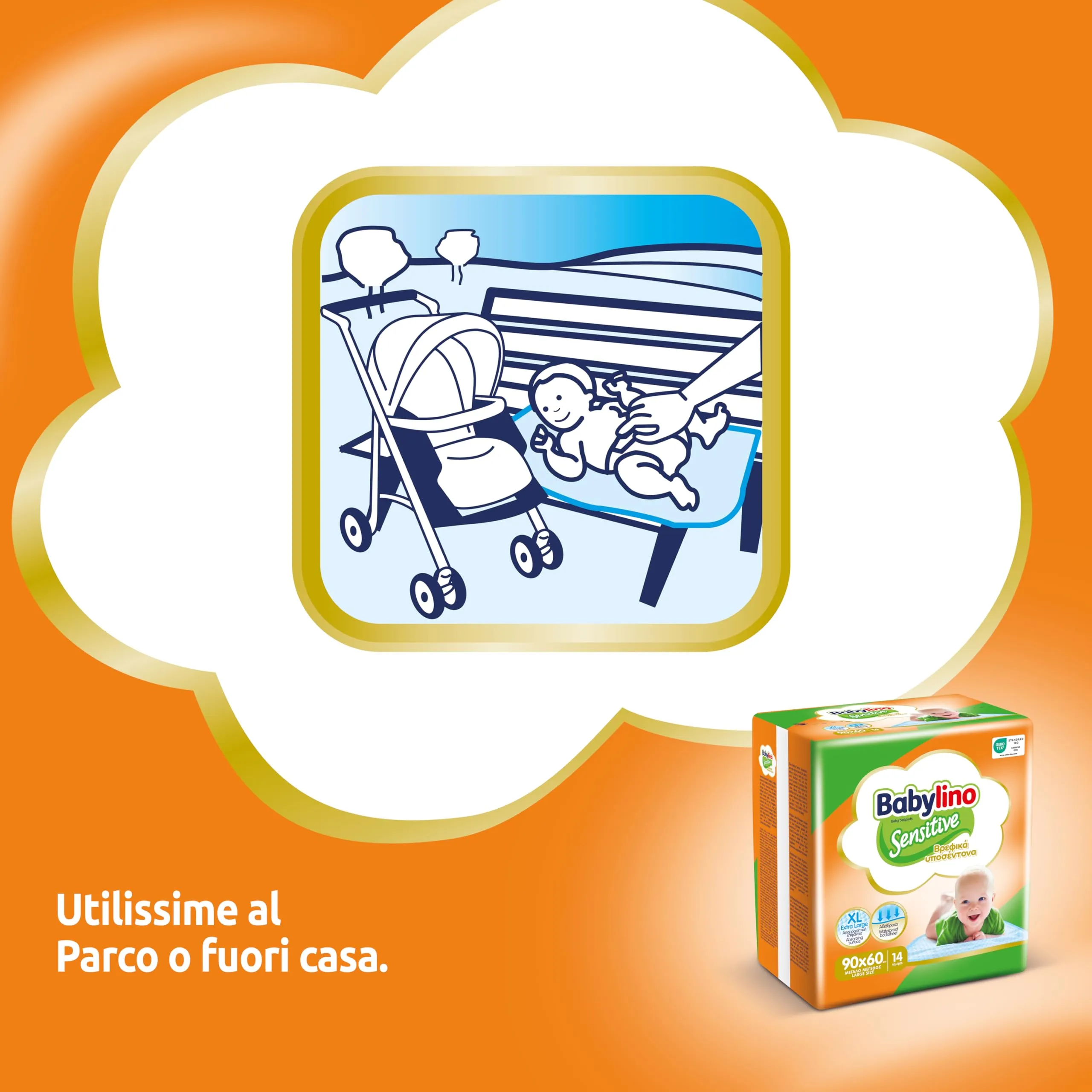 Babylino Sensitive Teli Cambio 90x60cm, 56 Unità - immagine 6