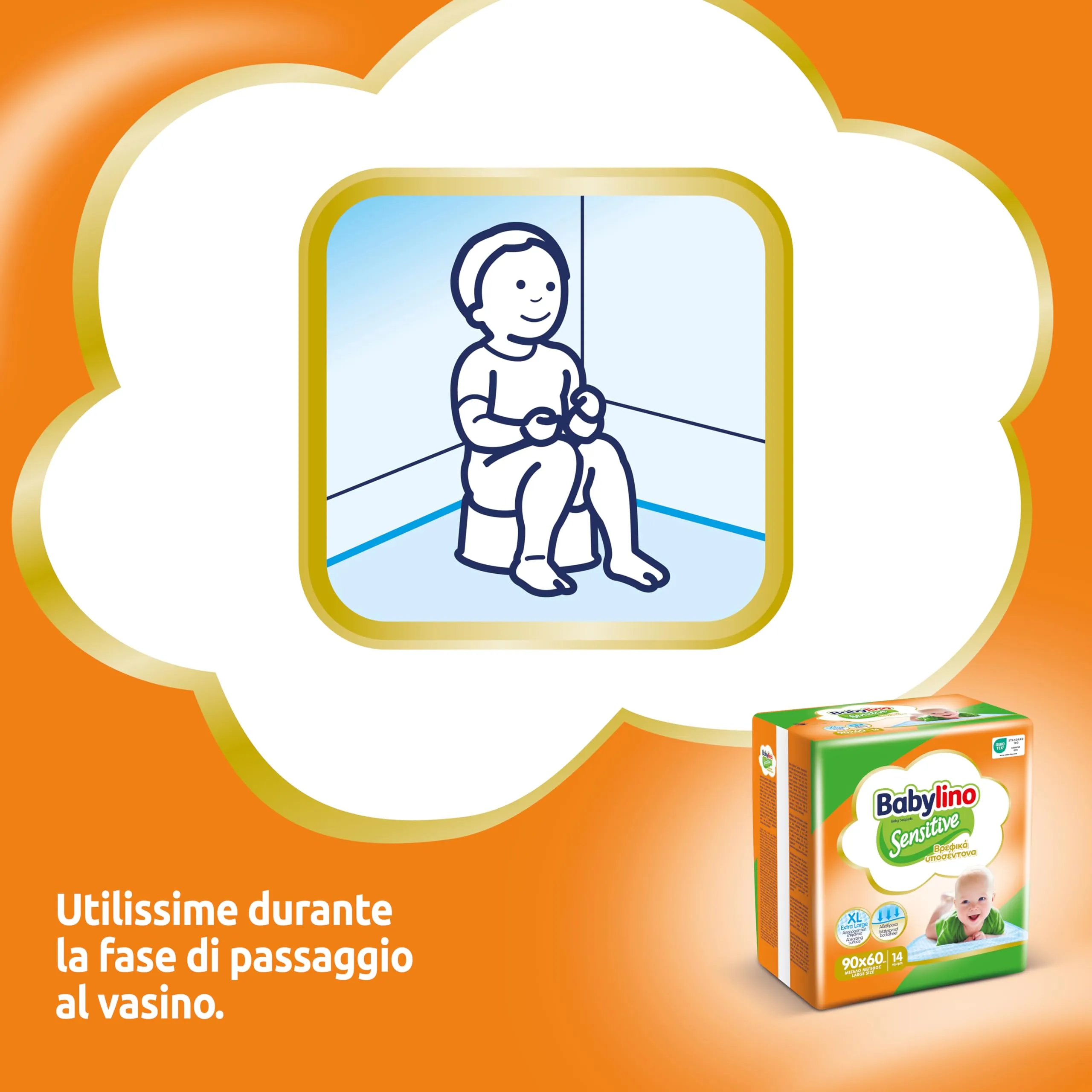 Babylino Sensitive Teli Cambio 90x60cm, 56 Unità - immagine 7