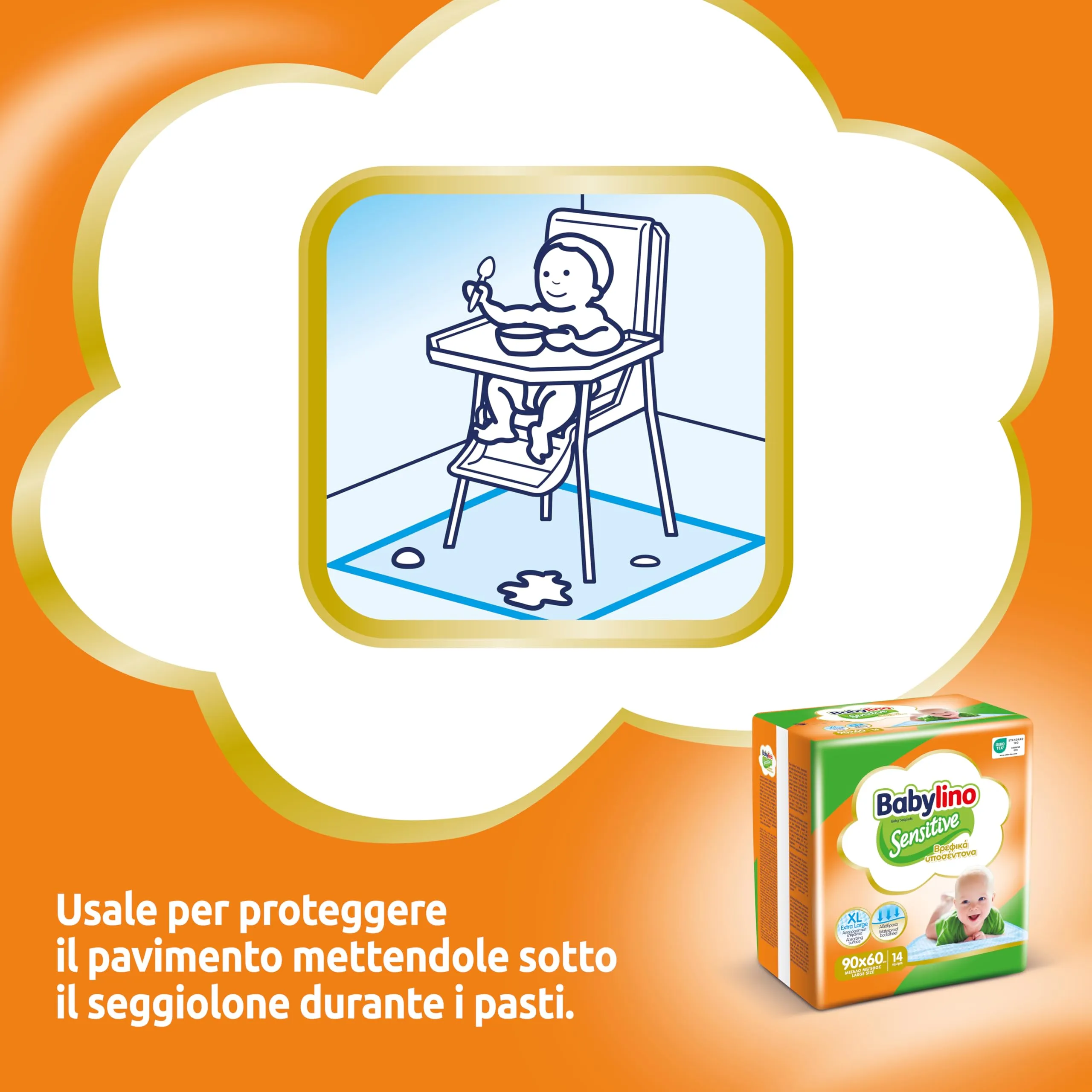 Babylino Sensitive Teli Cambio 90x60cm, 56 Unità - immagine 8