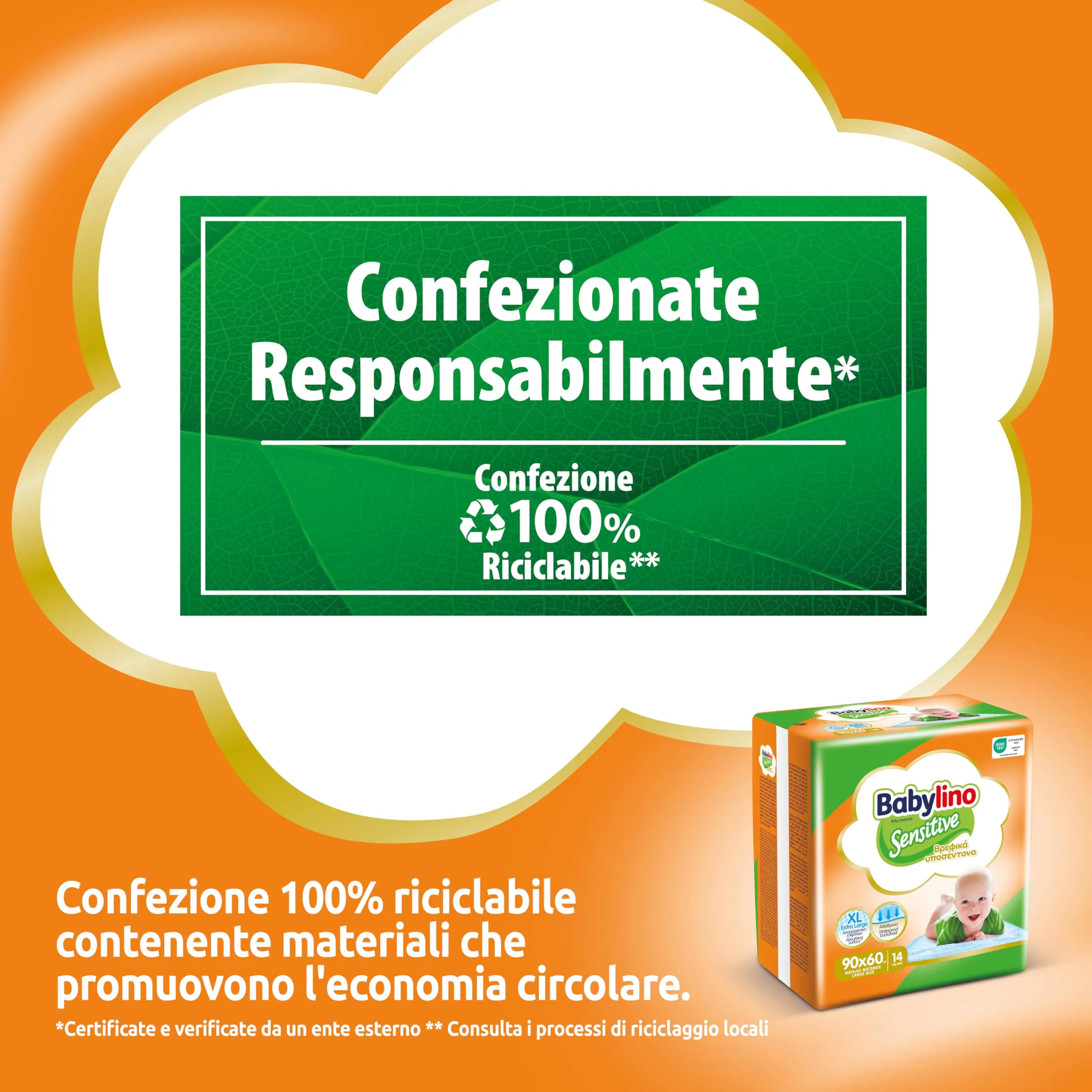 Babylino Sensitive Teli Cambio 90x60cm, 56 Unità - immagine 10