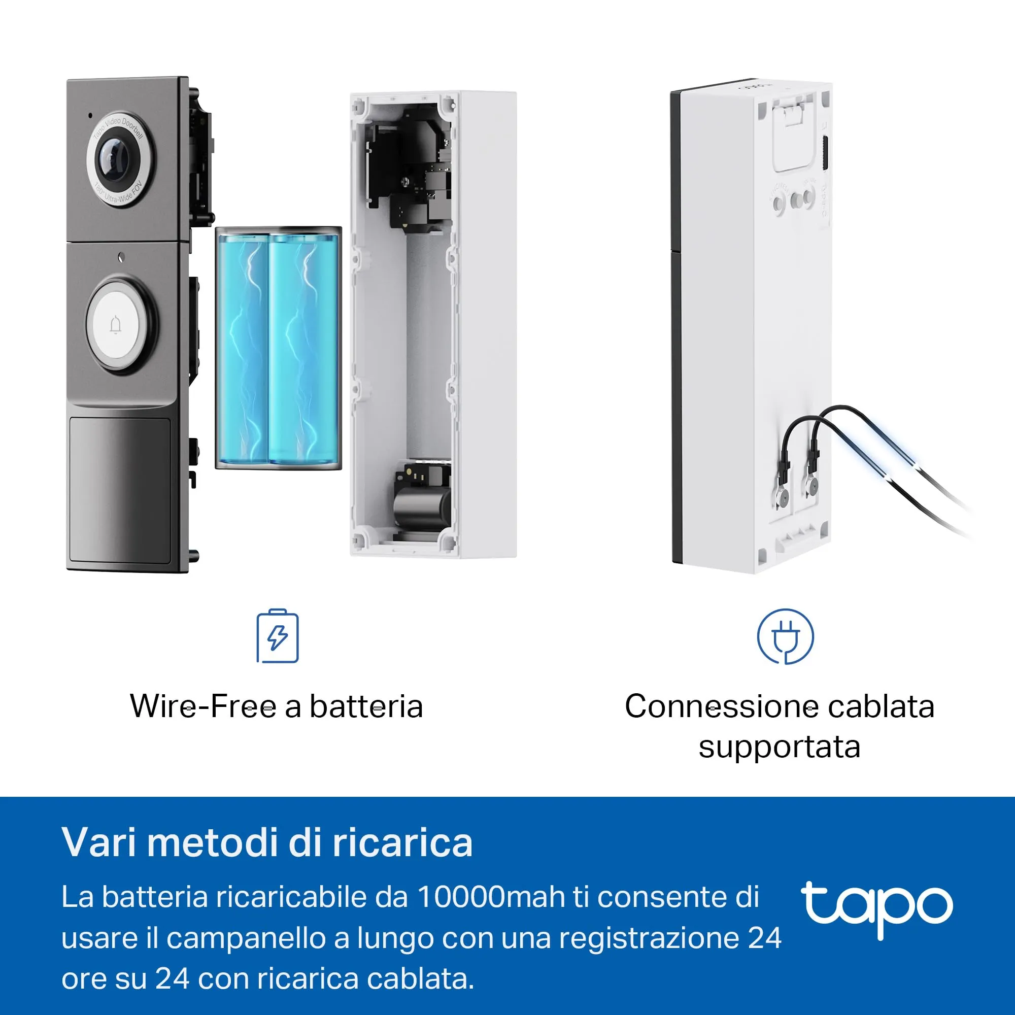 Tapo D235 Videocitofono WiFi 2K 5MP Batteria Campo Visivo 180° - immagine 6