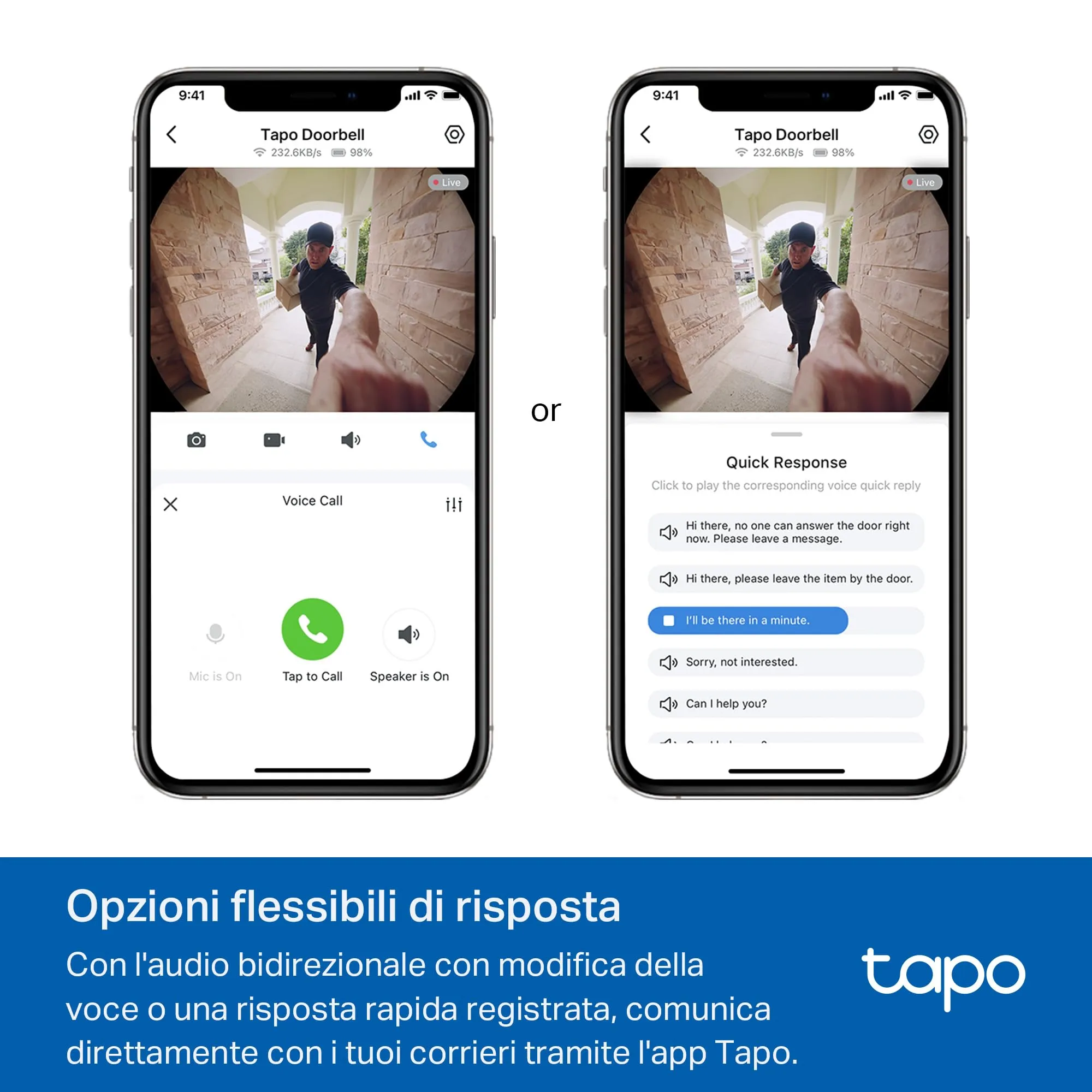Tapo D235 Videocitofono WiFi 2K 5MP Batteria Campo Visivo 180° - immagine 9