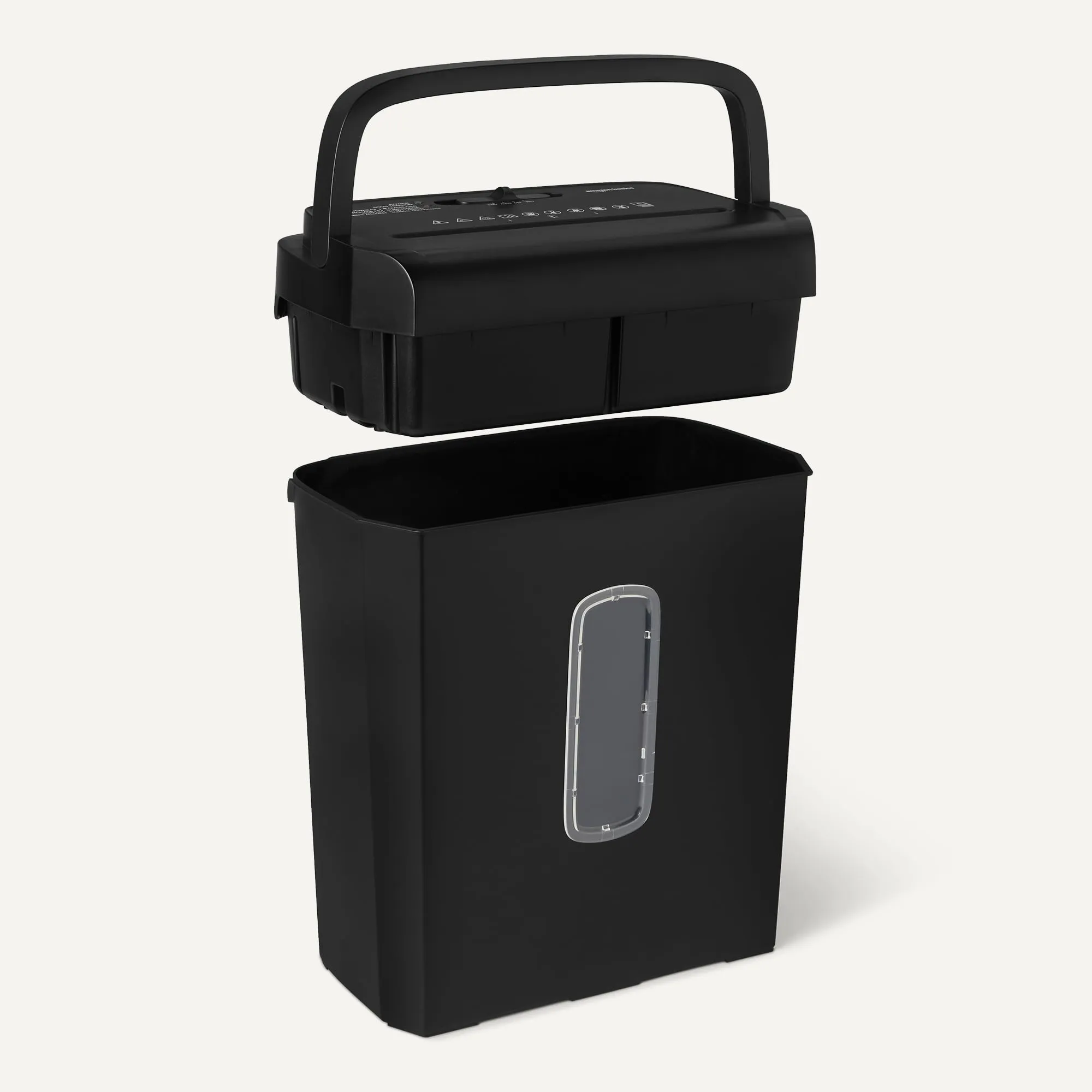 Amazon Basics Distruggidocumenti Taglio Incrociato 6 Fogli, Cestino 14L, Nero - immagine 3