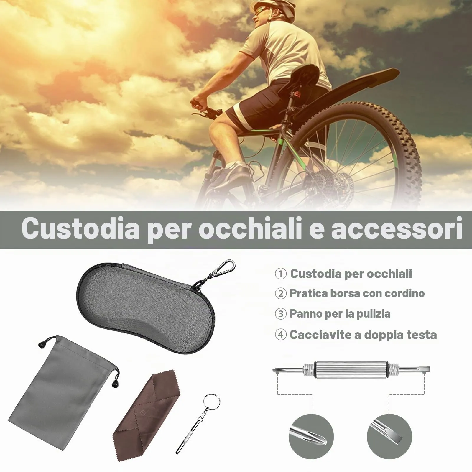 FINTIE Custodia Occhiali Rigida in EVA, Grigio Scuro - immagine 2