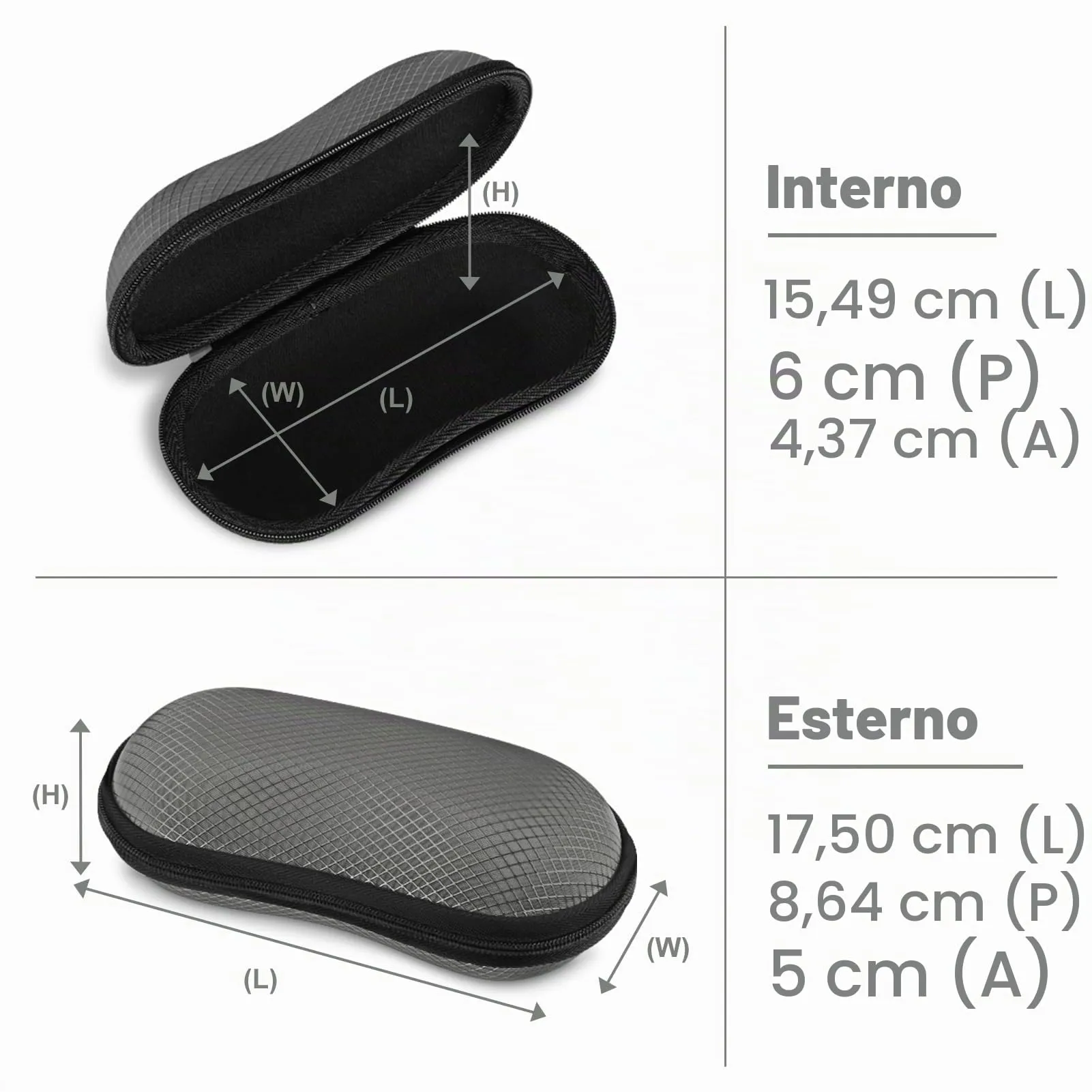 FINTIE Custodia Occhiali Rigida in EVA, Grigio Scuro - immagine 3