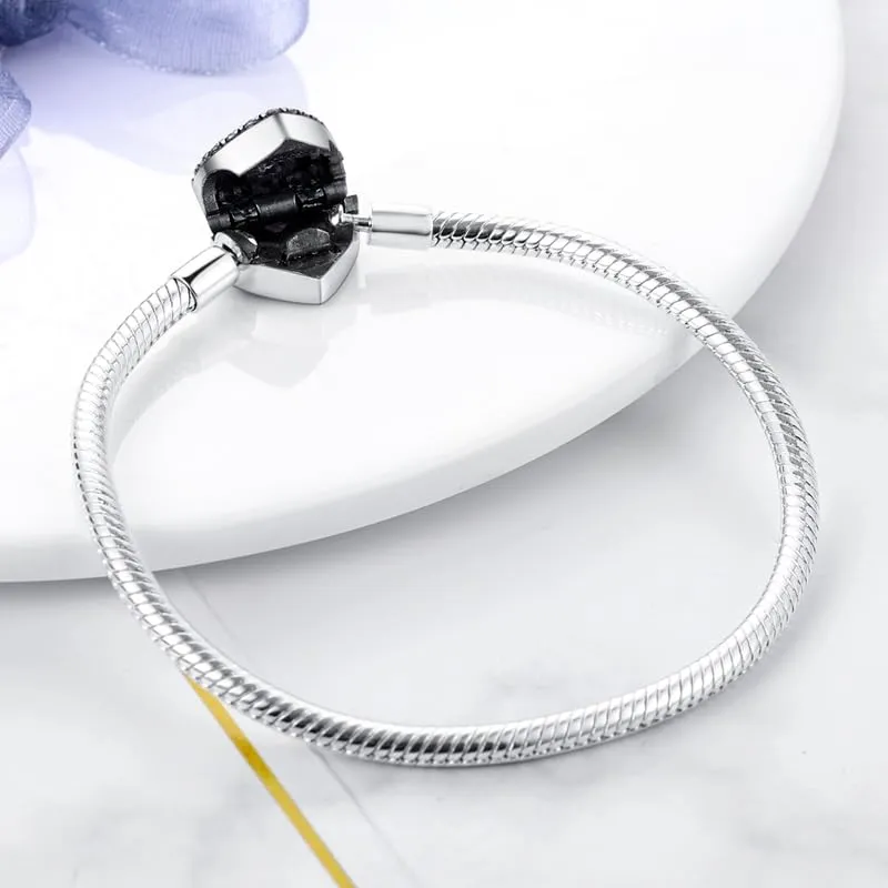 KUNSIR Moments Bracciale Donna in Argento Sterling 925, Design Snake, Compatibile con Pandora, 17cm - immagine 2